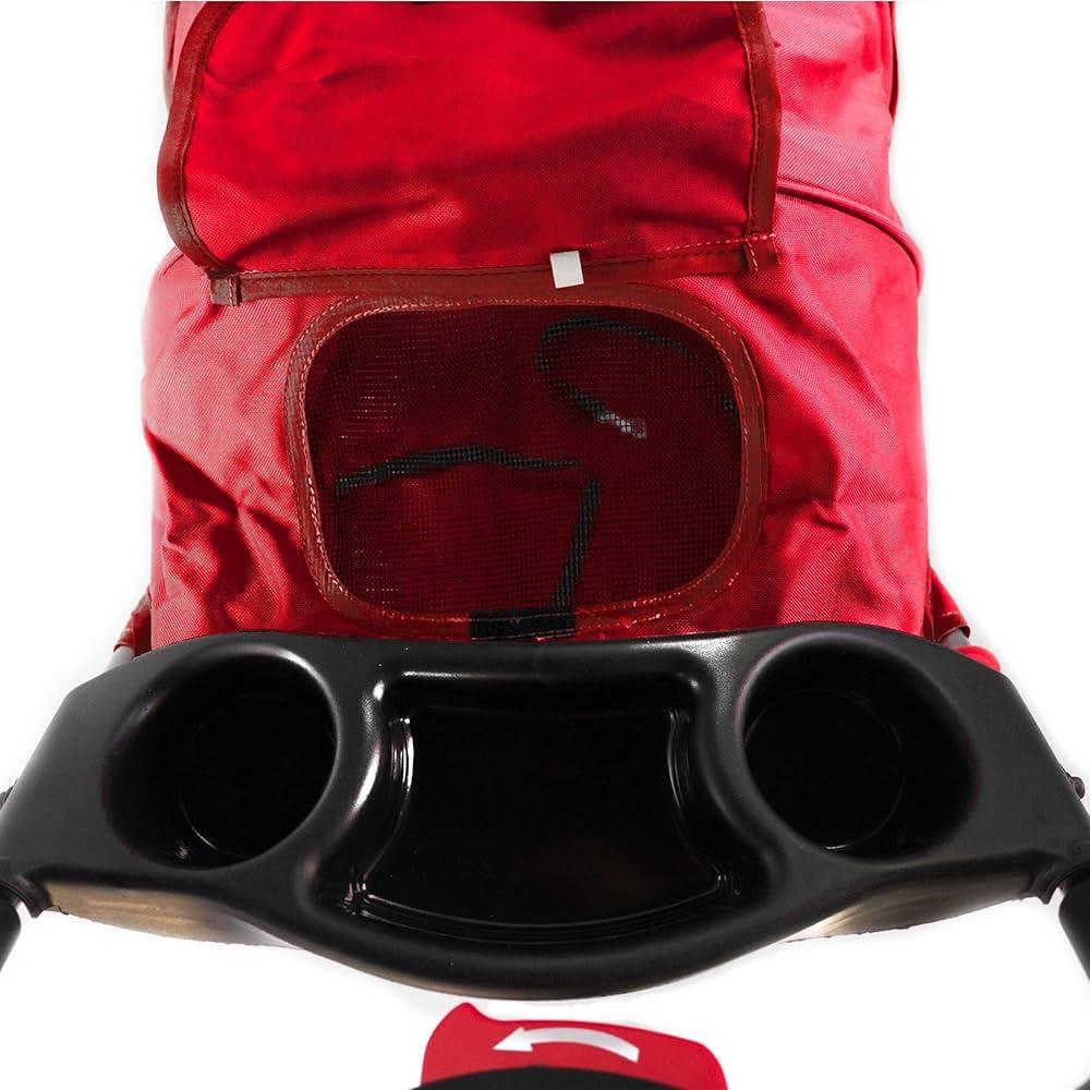 Leyburn Pets Foldable 4-Wheel Pet Stroller with Safety Tethers, Brake System and Storage Tray