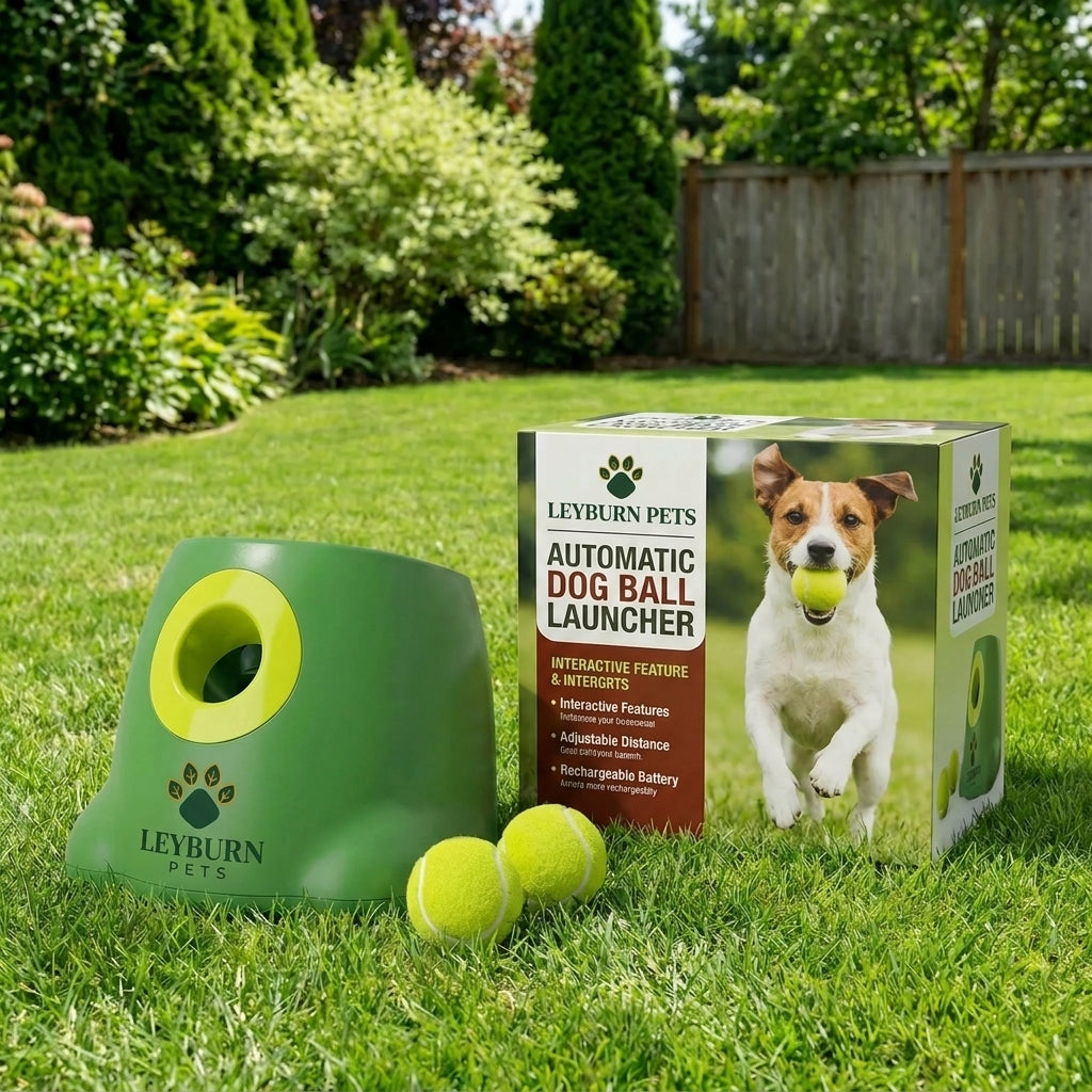 Automatic Dog Ball Launcher Adjustable Distance Fetch Toy for Dogs